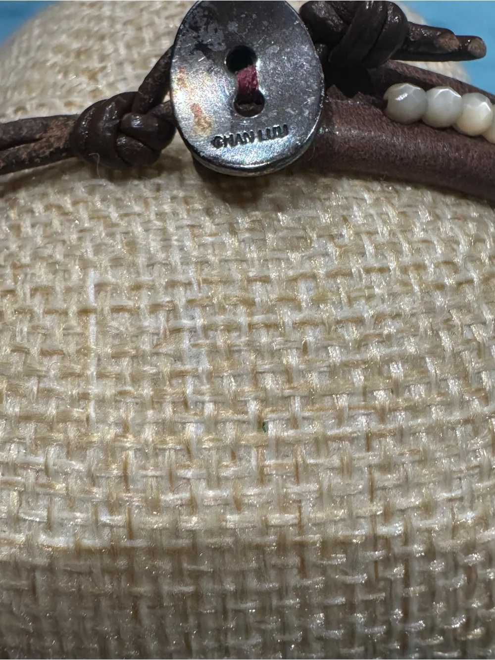CHAN LUU  Brown Leather Beaded Bracelet